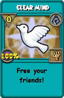 Wizard101 Shadow spell card: Clear Mind, Spell ID 9075