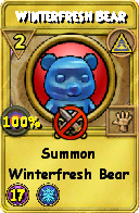 Wizard101 Myth spell card: Winterfresh Bear, Spell ID 9076