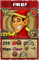 Wizard101 Fire spell card: Fire Elf, Spell ID 9082