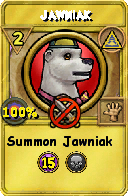 Wizard101 Myth spell card: Jawniak, Spell ID 9088