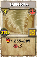 Wizard101 Balance spell card: Sandstorm, Spell ID 9091