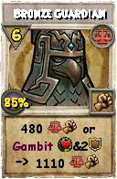 Wizard101 Balance spell card: Bronze Guardian, Spell ID 9102