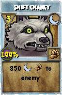 Wizard101 Moon spell card: Shift Chaney, Spell ID 9104