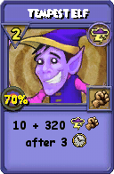 Wizard101 Storm spell card: Tempest Elf, Spell ID 9105