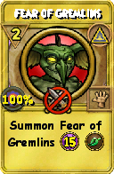 Wizard101 Myth spell card: Fear of Gremlins, Spell ID 9127