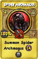 Wizard101 Myth spell card: Spider Archmagus, Spell ID 9130