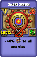Wizard101 Fire spell card: Smoke Screen, Spell ID 9135