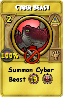 Wizard101 Myth spell card: Cyber Beast, Spell ID 9144