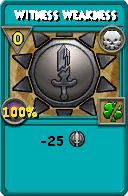 Wizard101 Death spell card: Witness Weakness, Spell ID 9150