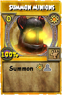 Wizard101 Sun spell card: Summon Minions, Spell ID 9153