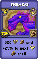 Wizard101 Storm spell card: Storm Cat, Spell ID 9168