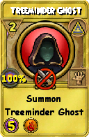 Wizard101 Myth spell card: Treeminder Ghost, Spell ID 9179