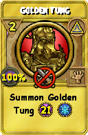 Wizard101 Myth spell card: Golden Tung, Spell ID 9181