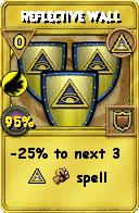 Wizard101 Myth spell card: Reflective Wall, Spell ID 9185