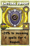 Wizard101 Star spell card: Emotional Support, Spell ID 9186