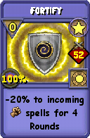 Wizard101 Star spell card: Fortify, Spell ID 9190