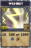 Wizard101 Shadow spell card: Wild Bolt, Spell ID 9191
