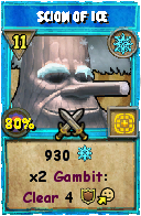 Wizard101 Ice spell card: Scion of Ice, Spell ID 9193