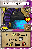 Wizard101 Storm spell card: Lightning Locusts, Spell ID 9198
