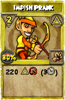 Wizard101 Myth spell card: Impish Prank, Spell ID 9222