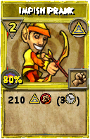 Wizard101 Myth spell card: Impish Prank, Spell ID 9223