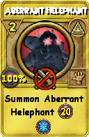 Wizard101 Myth spell card: Aberrant Helephant, Spell ID 9230