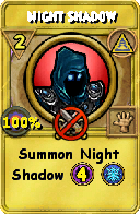 Wizard101 Myth spell card: Night Shadow, Spell ID 9231