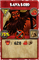 Wizard101 Fire spell card: Lava Lord, Spell ID 9243
