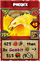 Wizard101 Fire spell card: Phoenix, Spell ID 9254