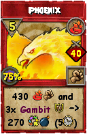 Wizard101 Fire spell card: Phoenix, Spell ID 9255