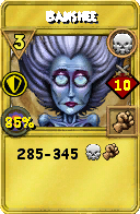 Wizard101 Death spell card: Banshee, Spell ID 9258
