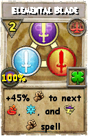 Wizard101 Balance spell card: Elemental Blade, Spell ID 9271