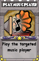 Wizard101 School 16 spell card: Play Music Player, Spell ID 9279