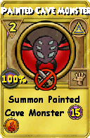 Wizard101 Myth spell card: Painted Cave Monster, Spell ID 9293