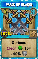 Wizard101 Ice spell card: Wall of Blades, Spell ID 9294