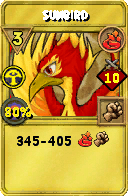 Wizard101 Fire spell card: Sunbird, Spell ID 9316
