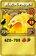 Wizard101 Fire spell card: Blazing Phoenix, Spell ID 9321