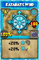 Wizard101 Ice spell card: Katabatic Wind, Spell ID 9335