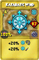 Wizard101 Ice spell card: Katabatic Wind, Spell ID 9345