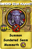 Wizard101 Myth spell card: Sundered Seam Mammoth, Spell ID 9359