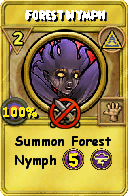 Wizard101 Myth spell card: Forest Nymph, Spell ID 9369