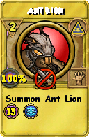 Wizard101 Myth spell card: Ant Lion, Spell ID 9377