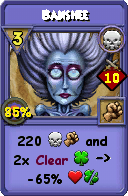 Wizard101 Death spell card: Banshee, Spell ID 9401