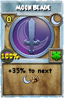 Wizard101 Moon spell card: Moon Blade, Spell ID 9421