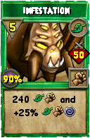 Wizard101 Life spell card: Infestation, Spell ID 9426
