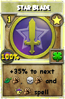Wizard101 Star spell card: Star Blade, Spell ID 9428