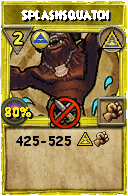 Wizard101 Myth spell card: Splashsquatch, Spell ID 9435