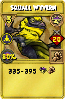 Wizard101 Storm spell card: Squall Wyvern, Spell ID 9437