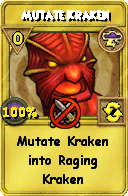 Wizard101 Storm spell card: Mutate Kraken, Spell ID 9440