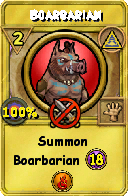 Wizard101 Myth spell card: Boarbarian, Spell ID 9441